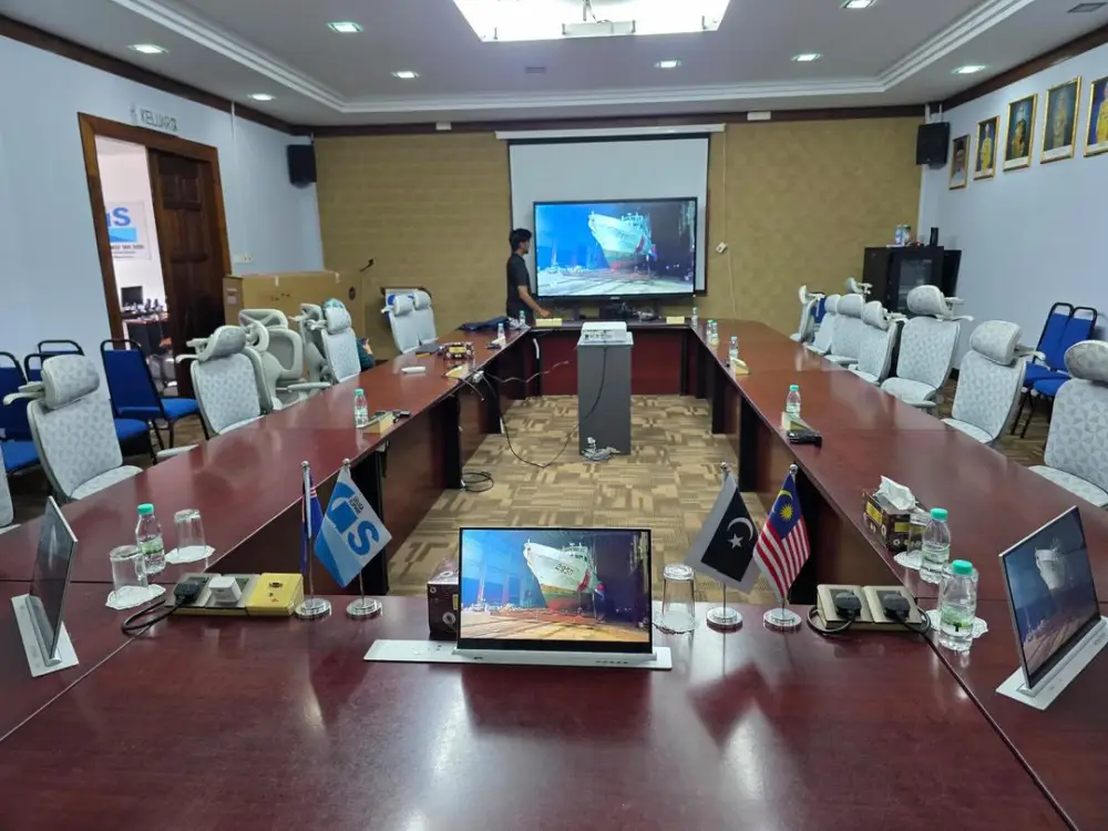 Complete Meeting Room Transformation at Geliga Slipway with ARV600-86 Smartboard and 3 Monitor Lift Units