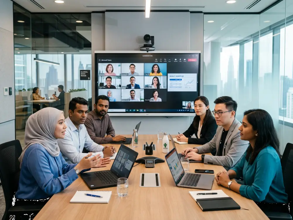 smart meeting room Malaysia sistem video conferencing hibrid — Israk Solutions