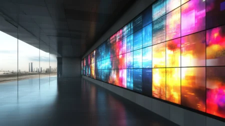 colorful wall building with colorful background