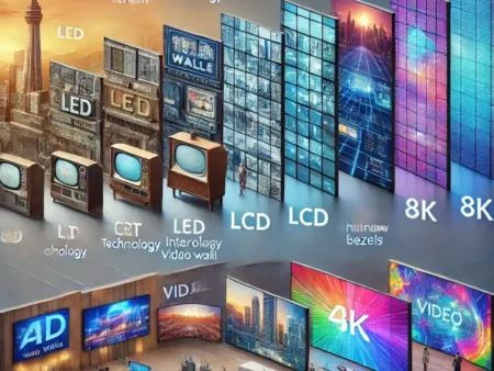 Evolution of digital displays from CRT to 8K.
