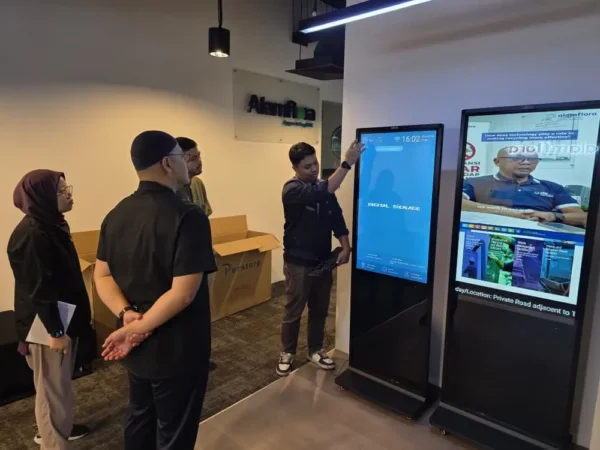 floor standing kiosk alam flora arvia solutions israk solutions
