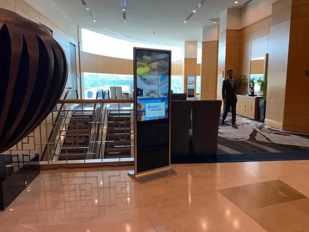 hilton kuala lumpur touchscreen floor standing kiosk 001