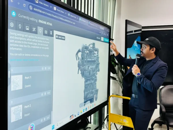Arvia team teaching AI avatar development to Perodua Rawang staff via Israk Solutions
