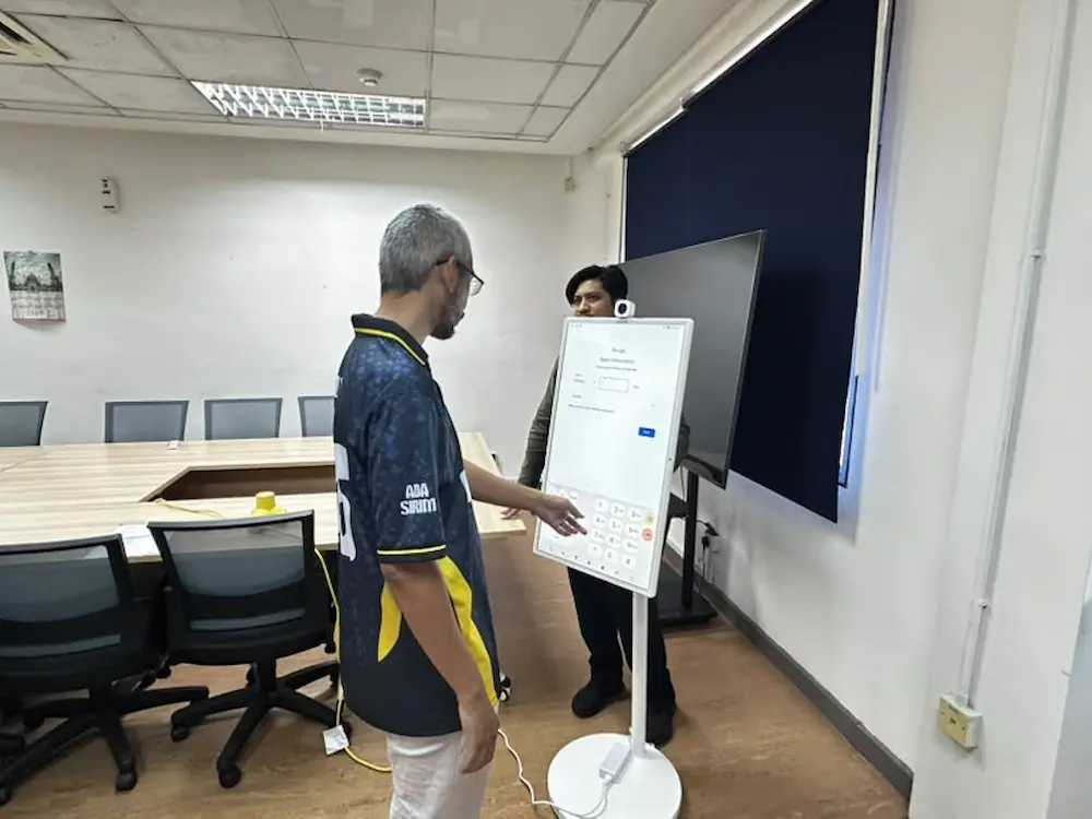 Staff SIRIM Berhad Johor try FlipTouch Arvia built-in camera for hybrid meetings