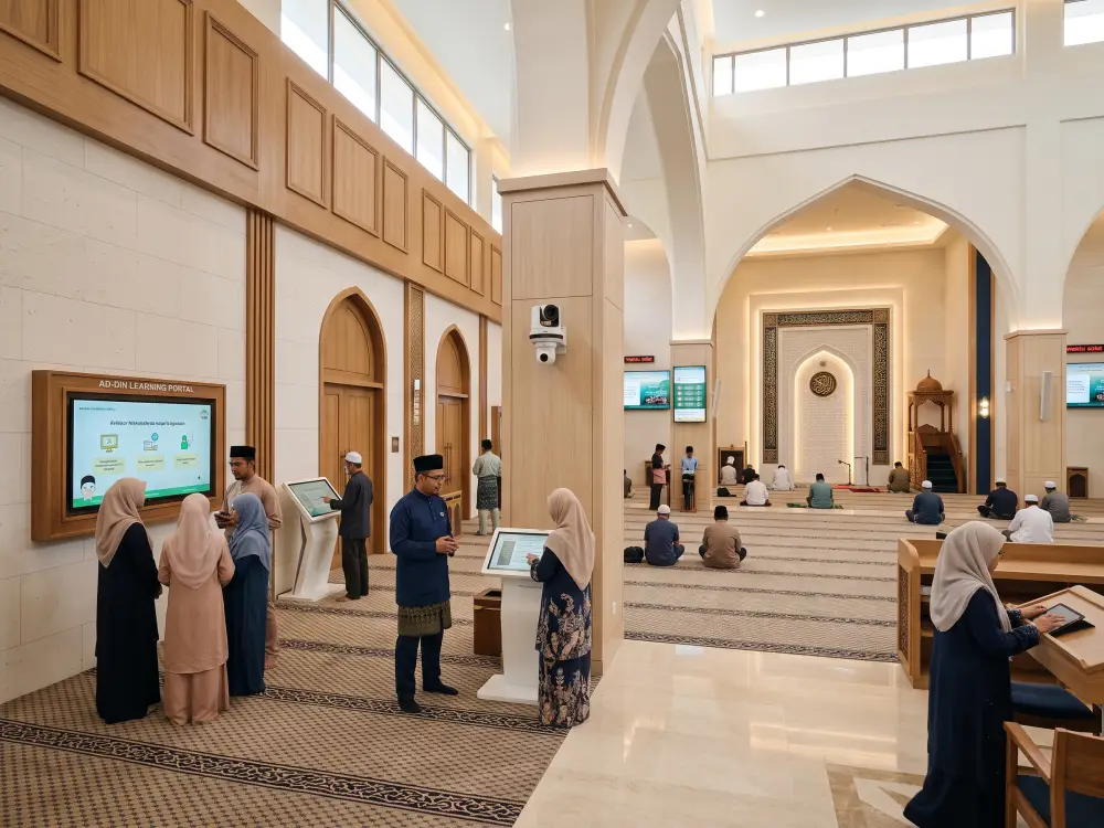 Digital masjid ecosystem connecting worship learning and community communication