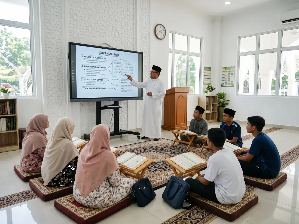 Digital masjid interactive Quran learning session using a smartboard in Malaysia