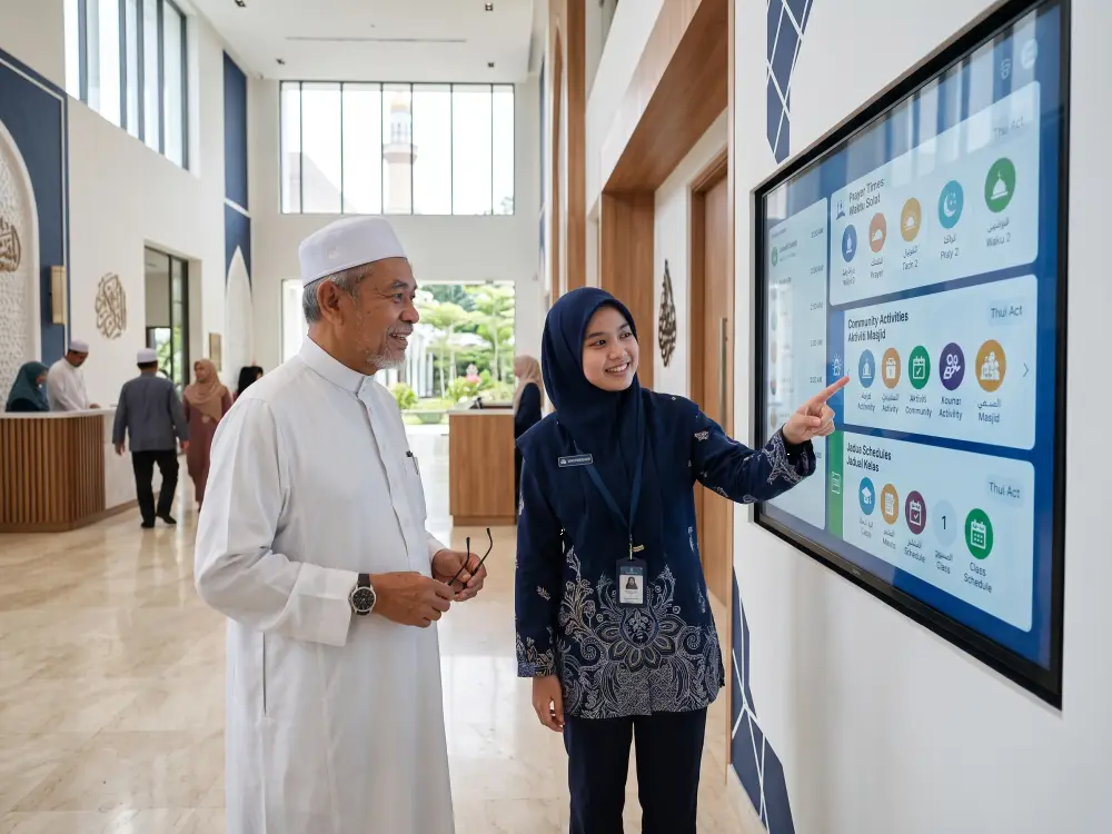 Masjid technology providing accessible digital information for community members