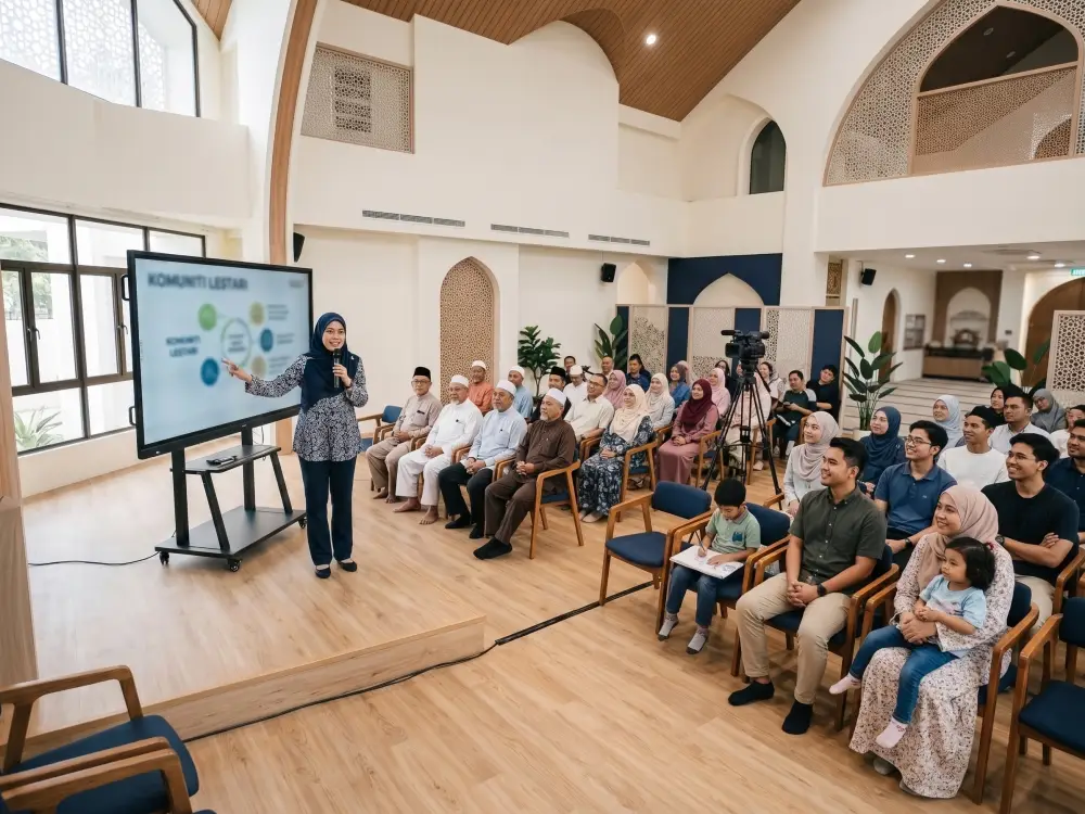 Masjid technology connecting physical and remote community programme participants