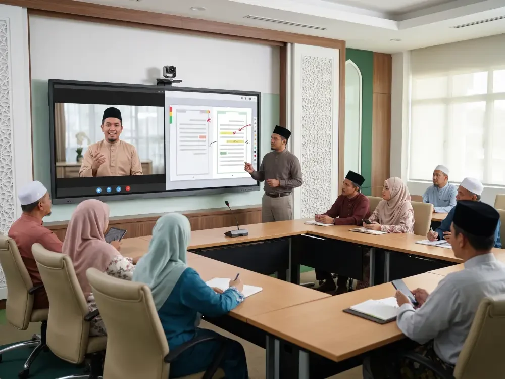 Smartboard for masjid supporting hybrid Quran learning and remote religious programmes