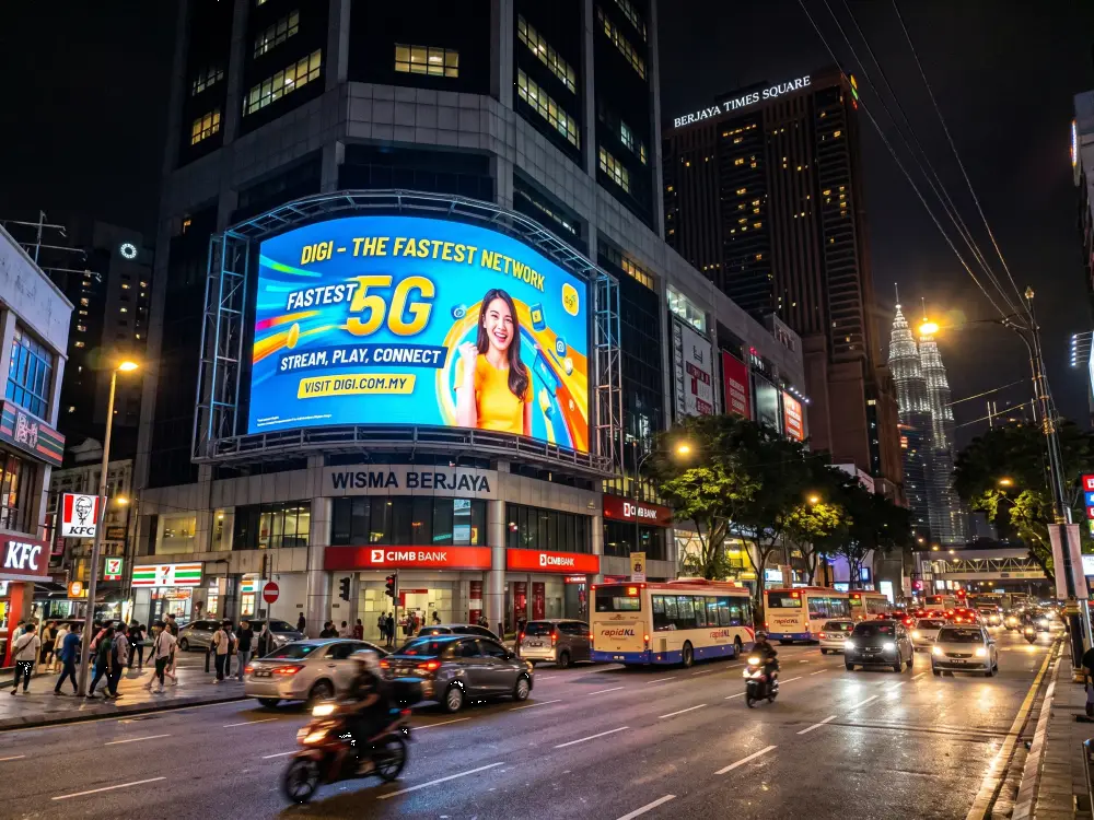 LED display Malaysia outdoor advertising night visibility — Arvia Solutions