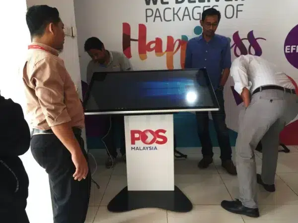 Touchscreen Monitor Kiosk for Pos Malaysia Berhad 2019- Complete Solutions