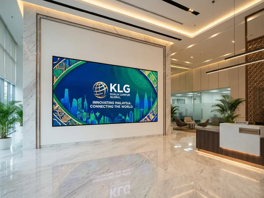 Skrin LED Malaysia panduan pilih terbaik lobi korporat — Israk Solutions