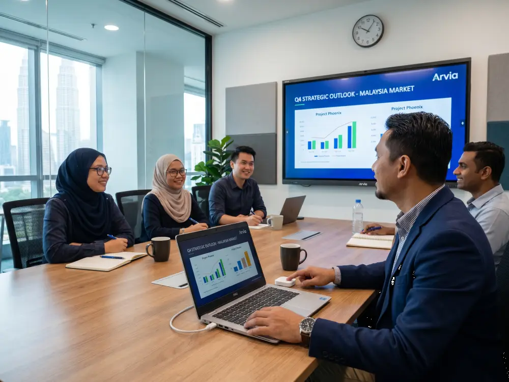 Smart meeting room office Malaysia wireless screen sharing — Arvia Solutions