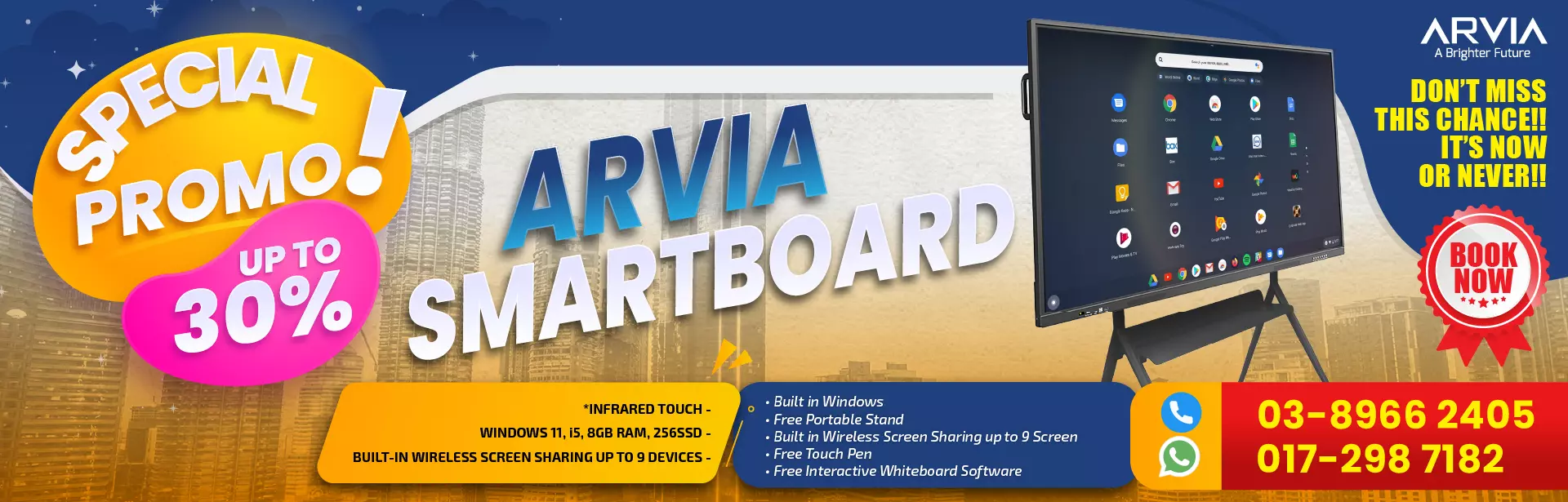 special promo arvia smartboard standard 100 new2n