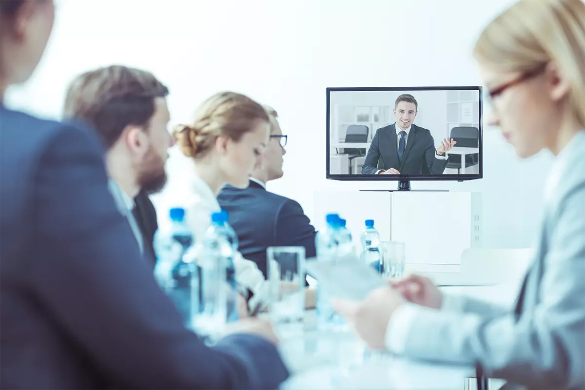 The Evolution Of Video Conferencing: From Legacy Systems To Cloud-Based Solutions video conference at company 1200x800 1