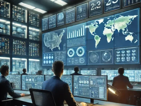Video wall in control room
